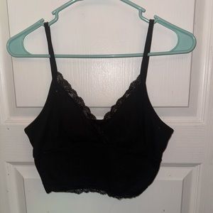 Shein Balletcore Contrast Lace Crop Top